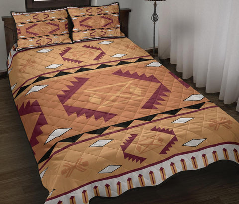 Pink Purple Pattern Native American Quilt Bed Set - Powwow Store