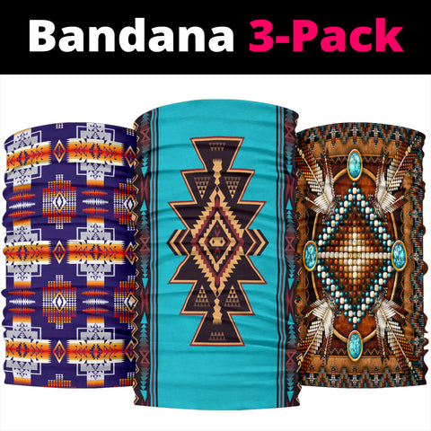 Brown Western Native American Bandana 3-Pack New