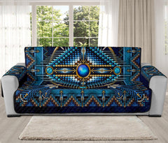 Mandala Blue Native American 78" Oversized Sofa Protector - Powwow Store
