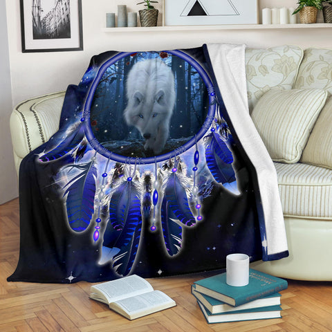 Powwow Store gb nat00395 wolf blue galaxy blanket