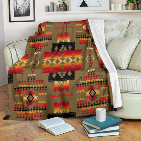 Powwow Store gb nat00046 blan04 dark brown tribe design native american blanket