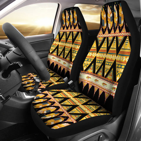 GB-NAT00589 Feather Yellow Native  Car Seat Cover