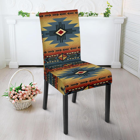 Southwest Blue Symbol Native American Dining Chair Slip Cover