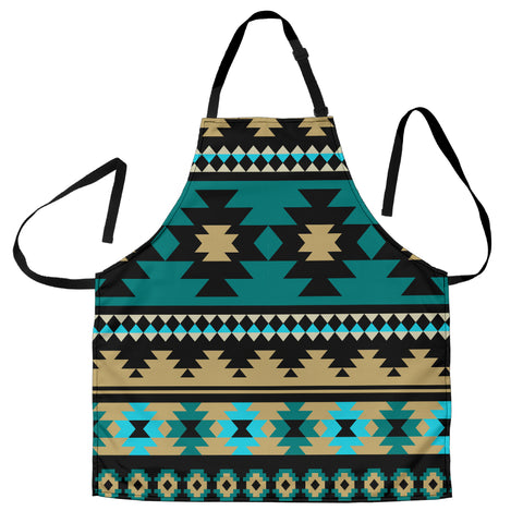 Powwow Store gb nat00509 green ethnic aztec pattern apron