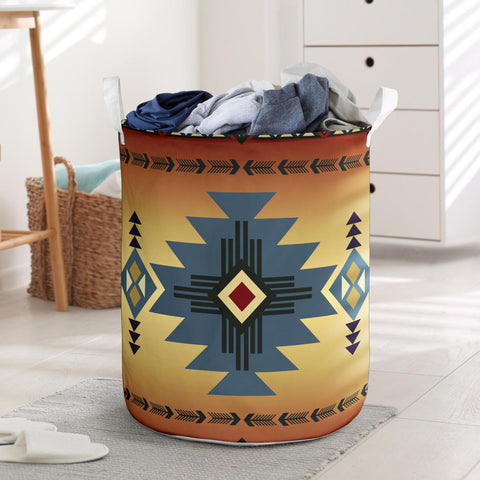 Powwow Store gb nat00057 01 southwest blue symbol laundry basket