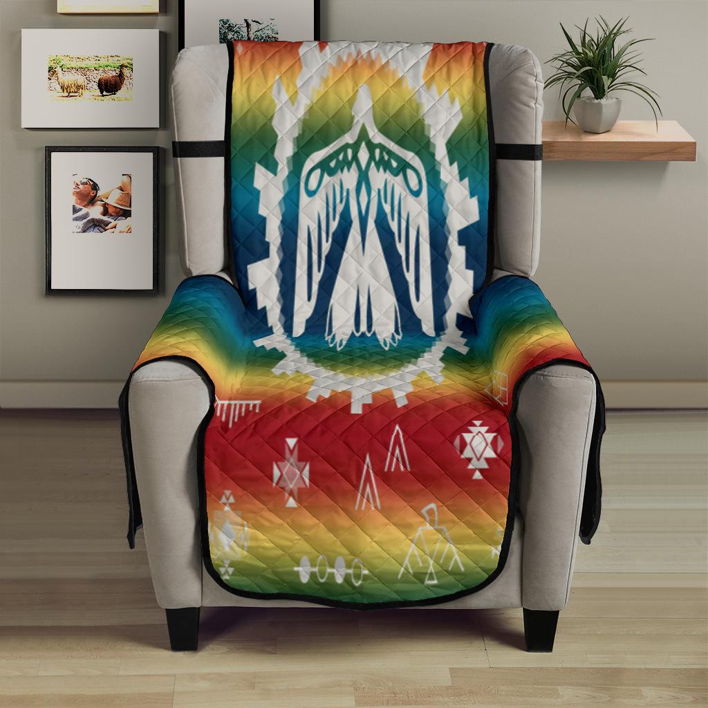Thunderbird Rainbow Native American 23" Chair Sofa Protector - Powwow Store