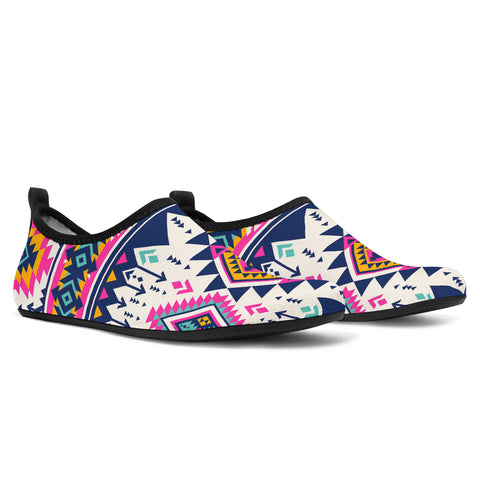GB-NAT00316	 Pink Pattern Native American Aqua Shoes