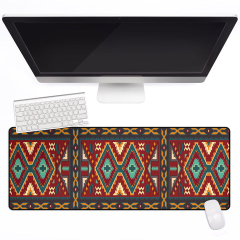 Powwow Store gb nat00061 native red yellow pattern native american mouse mat