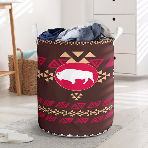 Powwow Store gb nat00161 01 brown bison laundry basket