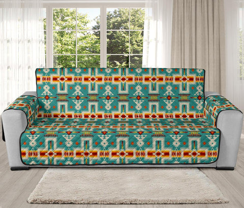 Native American Tribe Navy Pattern 78' Chair Sofa Protector - Powwow Store