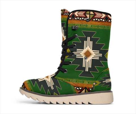 Southwest Green Symbol Native American Polar Boots
