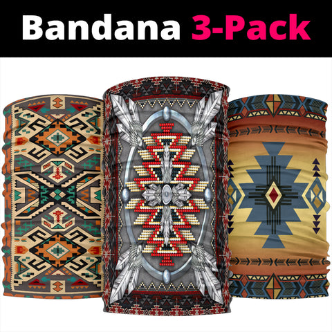 Naumaddic Arts Native American Design Bandana 3-Pack New