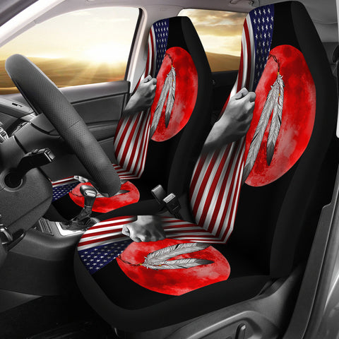 Powwow Store csa 001 flag blood feather car seat covers