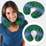 Powwow StoreGBNAT0068002 Pattern Blue Native  UShaped Travel Pillow