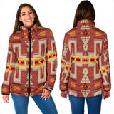 GB-NAT00062-11 Tan Tribe Design Women's Padded Jacket