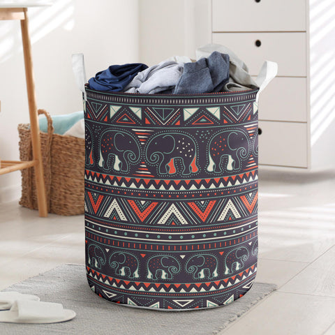 Powwow Store gb nat00586 tribal pattern elephants laundry basket