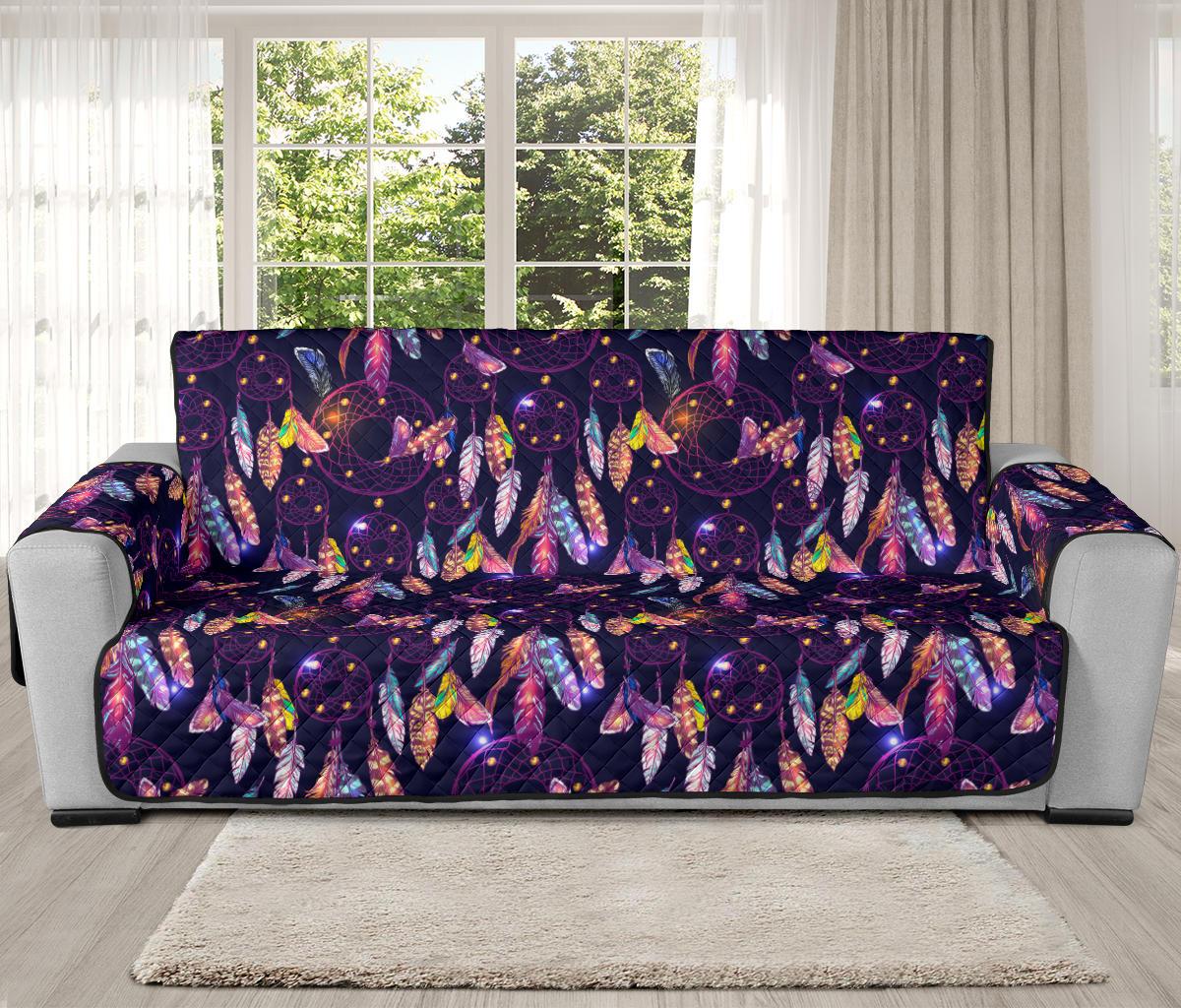 Purple Dreamcatcher Feather 78 Chair Sofa Protector - Powwow Store