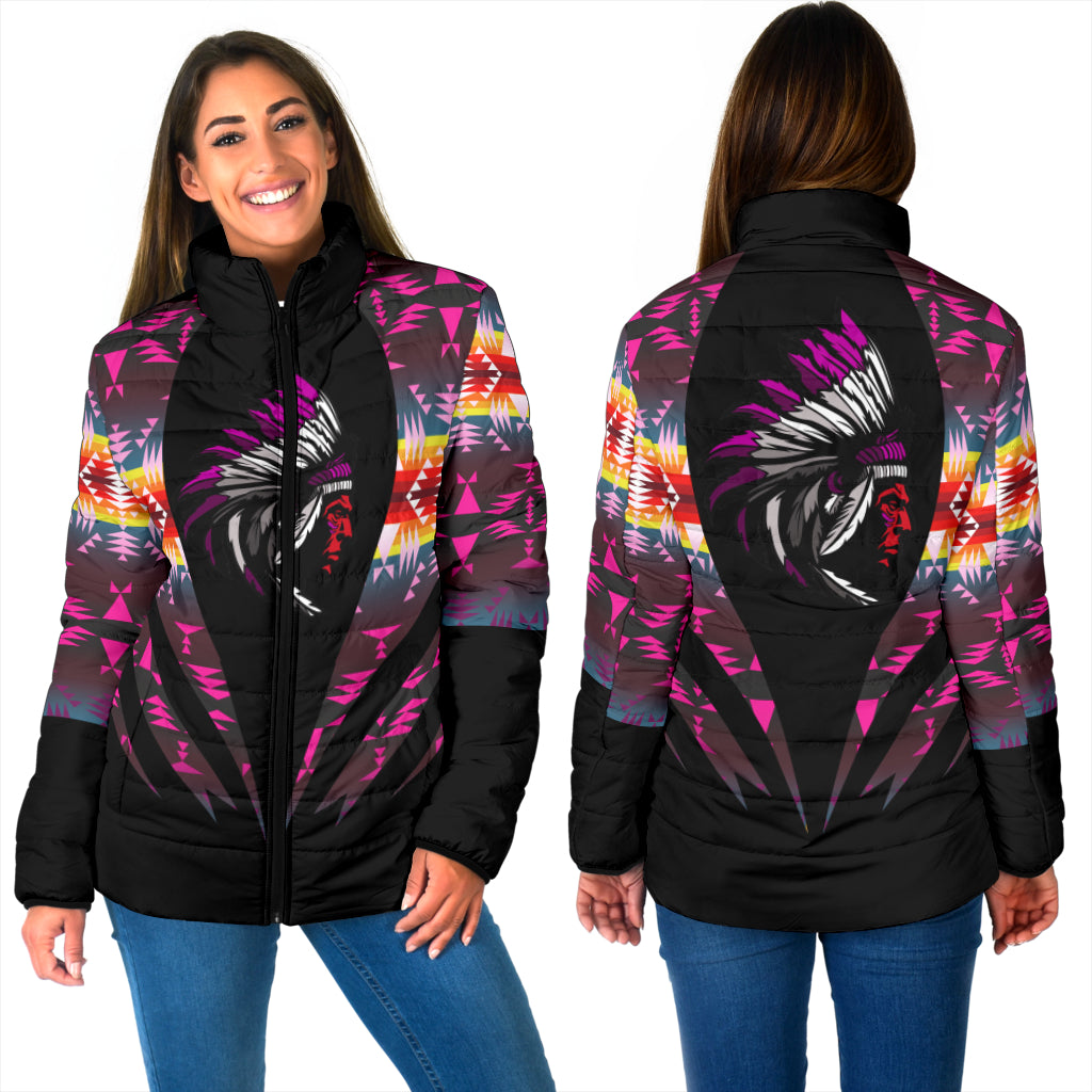 Powwow StoreWPJ004 Pattern Native 3D Women's Padded Jacket