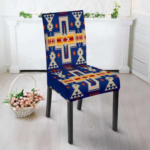 Navy Tribe Design Native American Dining Chair Slip Cover