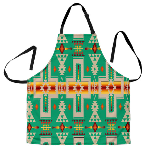 Powwow Store gb nat00062 06 green tribe design native american apron