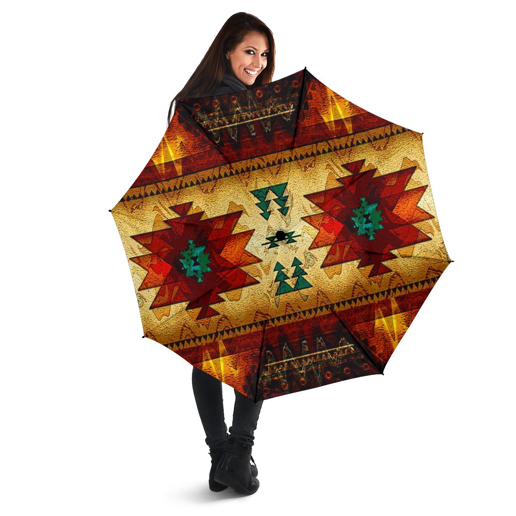 United Tribes Brown Design Native American Umbrella - Powwow Store