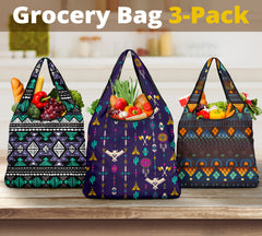 Powwow Store pattern grocery bag 3 pack set 17