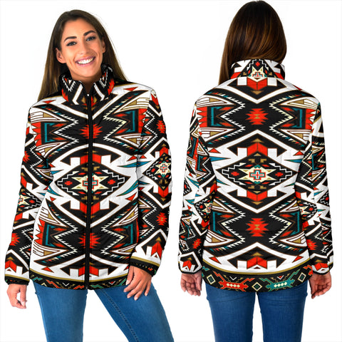GB-NAT00049 Tribal Colorful Pattern Women's Padded Jacket