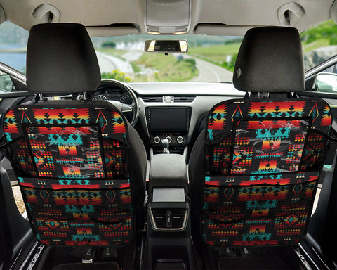 Powwow StoreGBNAT0004602 Black Native Tribes Car Back Seat Organizers