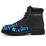 Powwow StorePattern Neon Blue Feather AllSeason Boots New