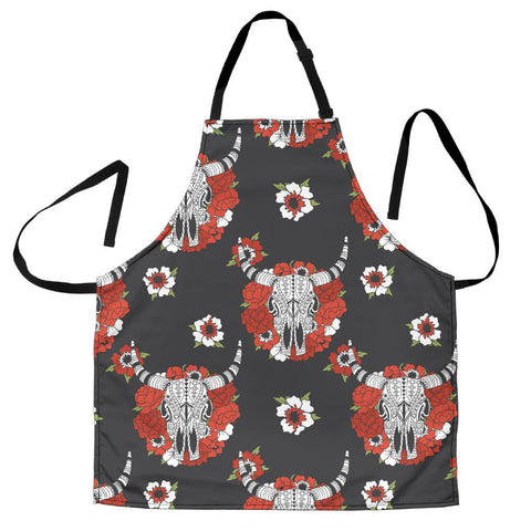 Bison Red Rose Native American Apron - ProudThunderbird