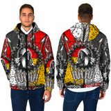 Powwow StoreGBNAT00015 Chief Arrow Native American Men's Padded Hooded Jacket