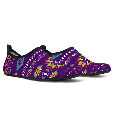GB-NAT00549 Purple Pattern Native Aqua Shoes