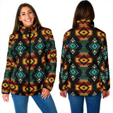 Powwow StoreGBNAT00321 Patterns Black Red Women's Padded Jacket New