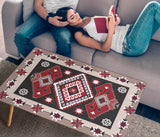 Ethnic Red Gray Pattern Native American Rectangular Coffee Table - Powwow Store