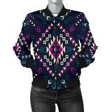 Powwow StoreGBNAT00565 Dark Color Pattern Women's Bomber Jacket