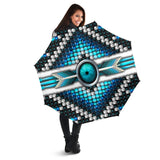 Naumaddic  Blue Native American Umbrella - Powwow Store