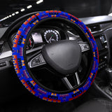 Powwow Store gb nat00046 06 dark blue native tribes pattern steering wheel cover