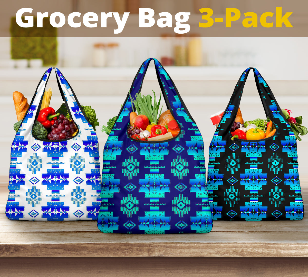 Powwow StorePattern Grocery Bag 3Pack SET 41