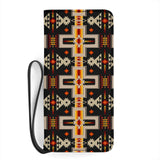 GB-NAT00062-01 Black Tribe Design Native   Clutch Purse