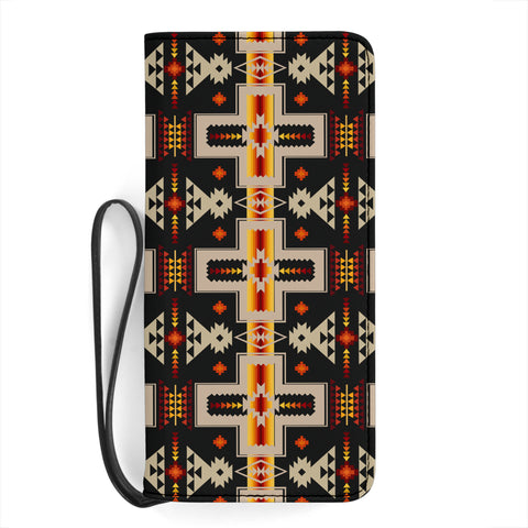 Powwow Store gb nat00062 01 black tribe design native clutch purse