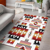 White Native Tribes Pattern Native American Area Rug - Powwow Store