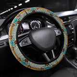 Powwow Store gb nat00069 turquoise blue pattern steering wheel cover