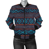 Powwow StoreGBNAT00598 Seamless Ethnic Ornaments Women's Bomber Jacket