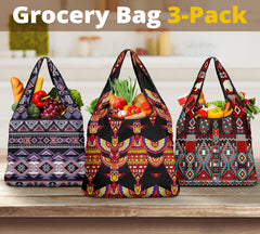 Powwow Store pattern grocery bag 3 pack set 19