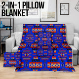 GB-NAT00046-06 Dark Blue Pattern  Pillow Blanket