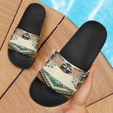 Brown Pattern Breastplate Native American Slide Sandals GB-NAT00059-SAND01