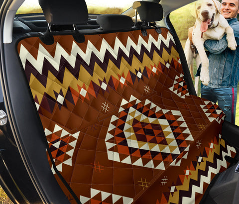 Powwow Store gb nat00415 02 ethnic geometric brown pattern pet seat cover