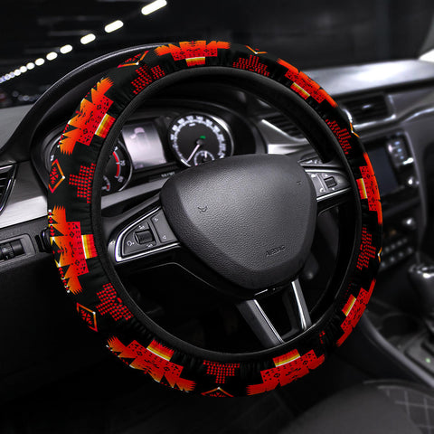 Powwow StoreGBNAT0072003 Tribes Pattern Steering Wheel Cover