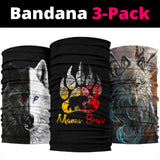 Mama Bear With Wolf Bandana 3-Pack NEW