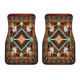 Powwow Store mandala brownl native american front car mats set of 2